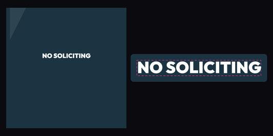 no soliciting decal white vinyl on a glass door