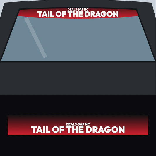 Custom windshield banner across the top of a windshield, sized and curved to the glass