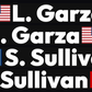 Driver name decals: L. Garza with US flag and S. Sullivan with Tennessee flag, white letters on black, by Beaver Slaps