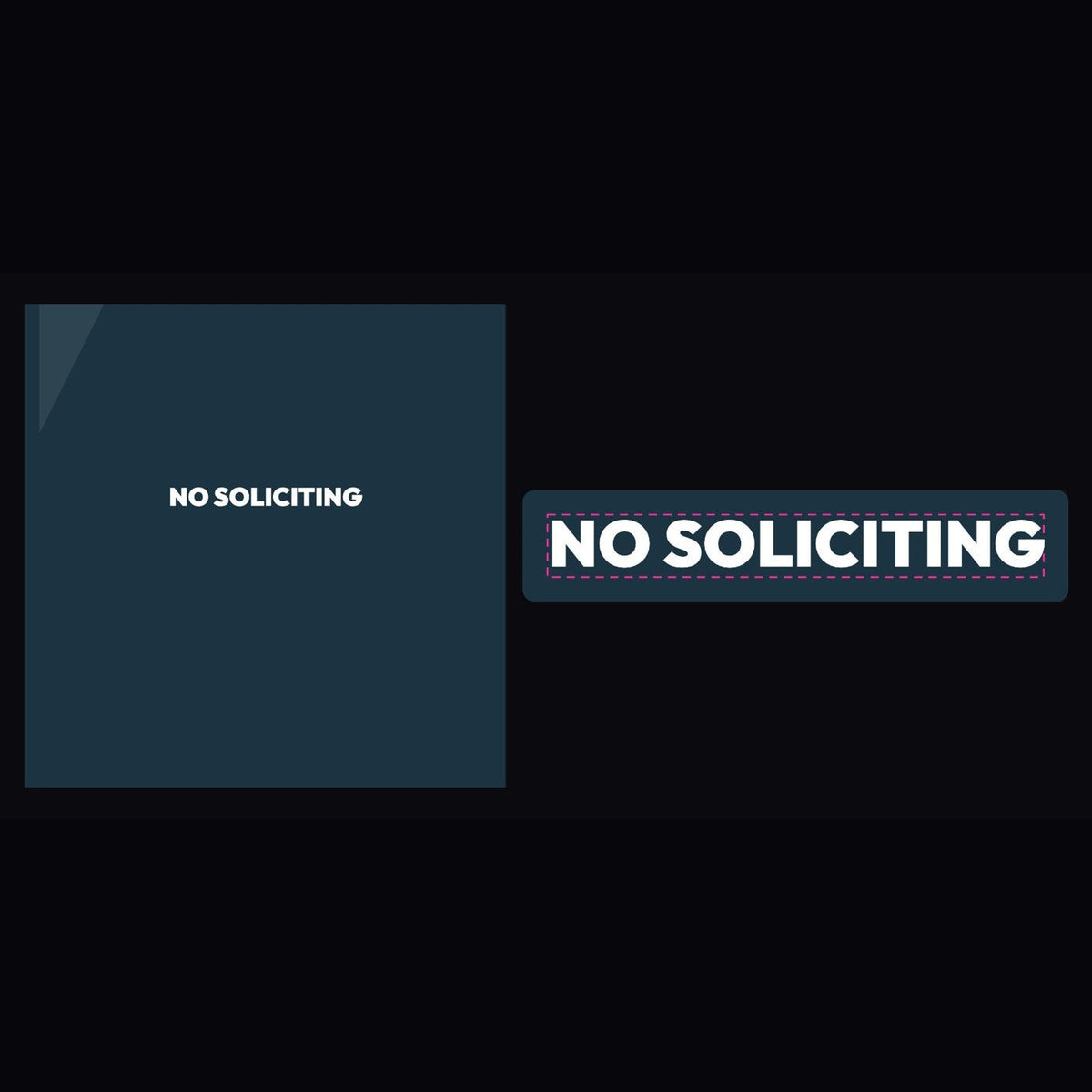 no soliciting decal white vinyl on a glass door