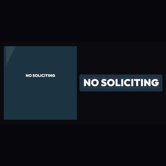 no soliciting decal white vinyl on a glass door