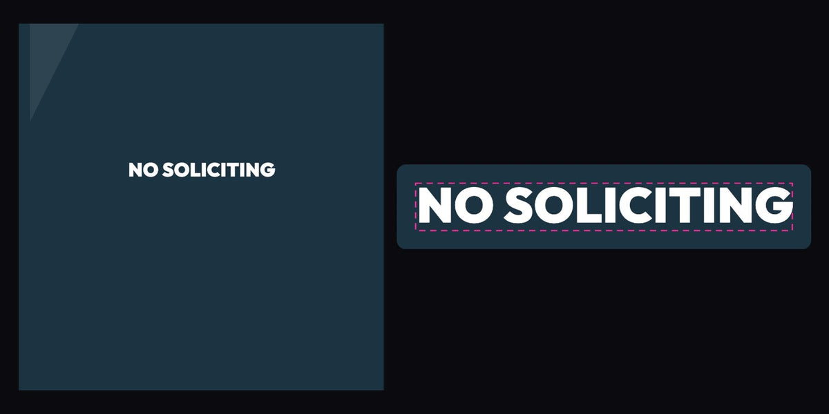 no soliciting decal white vinyl on a glass door