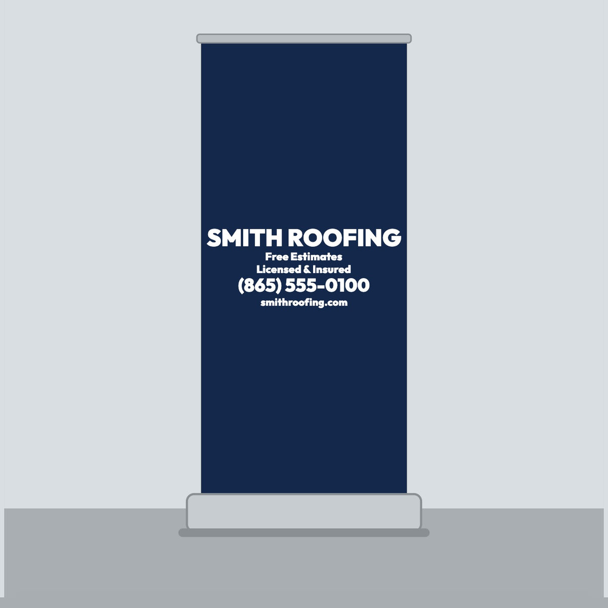 Custom printed retractable banner stand for a trade show booth