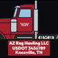 USDOT Door Lettering: Company + USDOT on a truck door, shown at true scale, plus the decal close up
